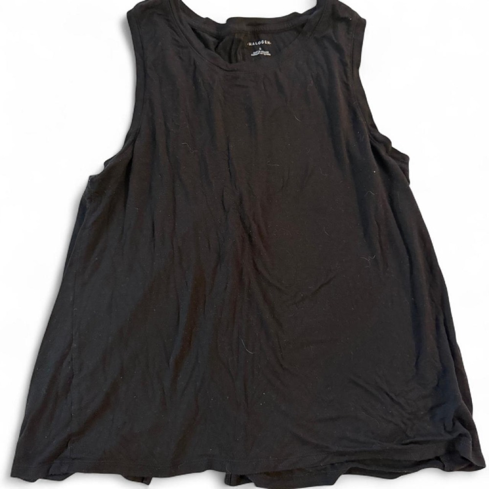 Black Halogen tank top with cut out detail. Size L